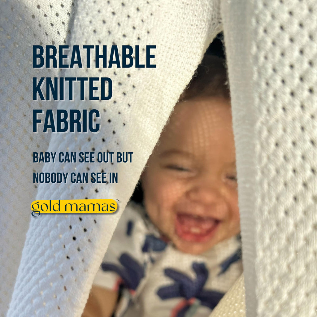 Breathable Nursing Cover Up for Breastfeeding - Privacy Nursing Covers - Newborn Essentials Must Haves - Improved Ponchy by Gold Mamas - Sand