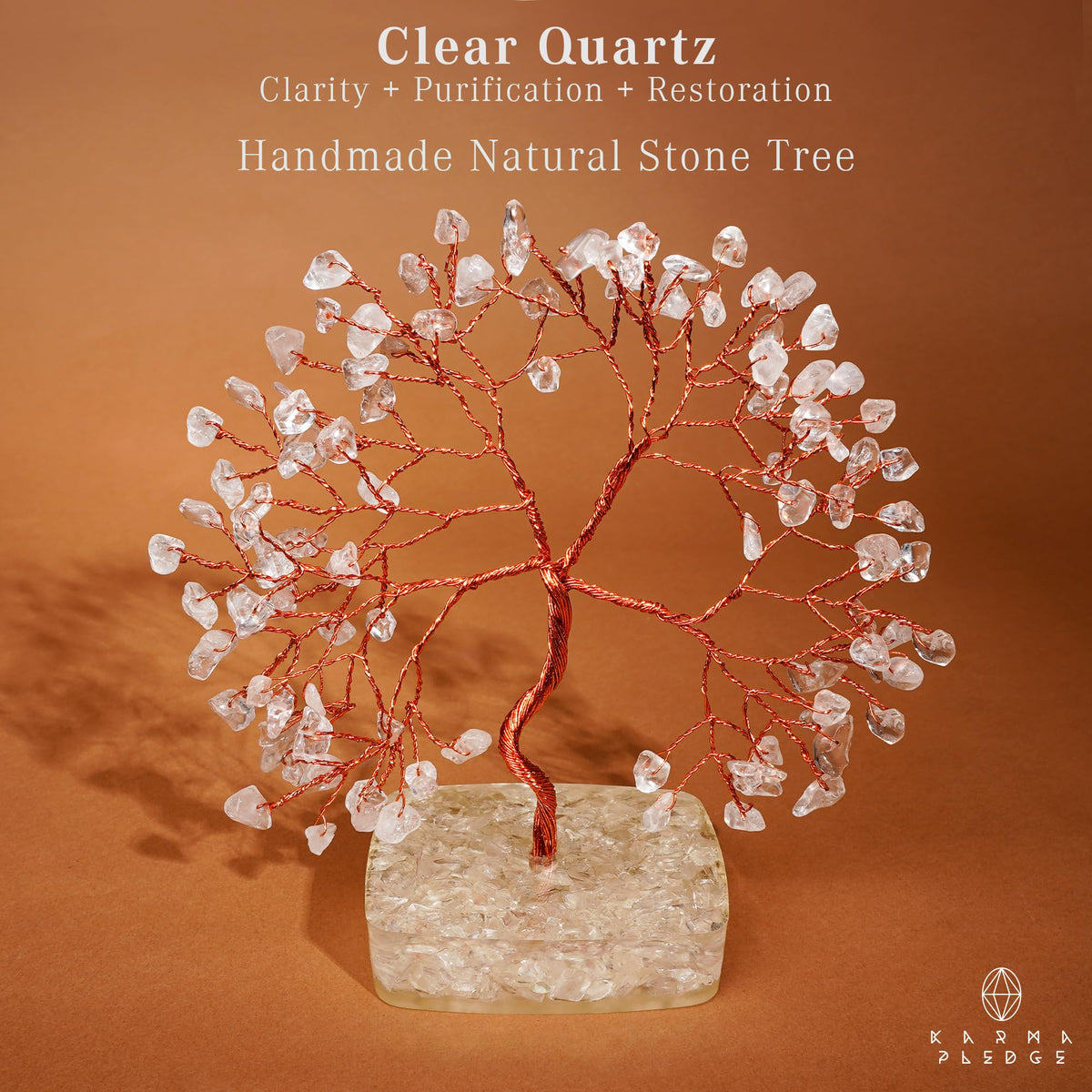 Rose Quartz Crystal Trees for Home Decor, Office Desk Decoration, Chakra Healing Crystals and Stone for Positive Energy, Money, Good Luck, Tree of Life Spiritual Birthday Gifts for Women and Mom