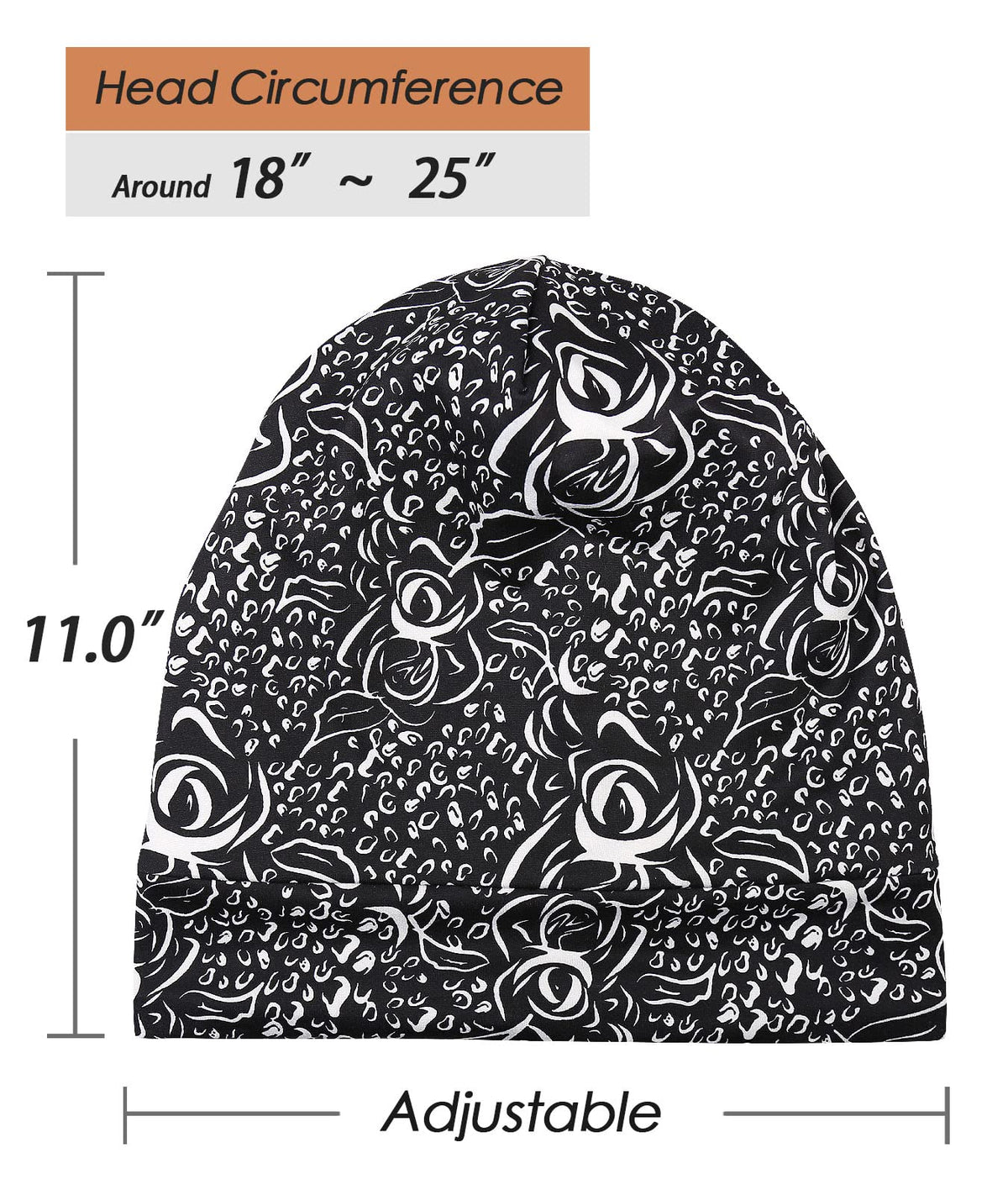 Adjustable Satin Lined Sleep Cap for Dreadlocks Curly Hair Large Head-Stay On Overnight