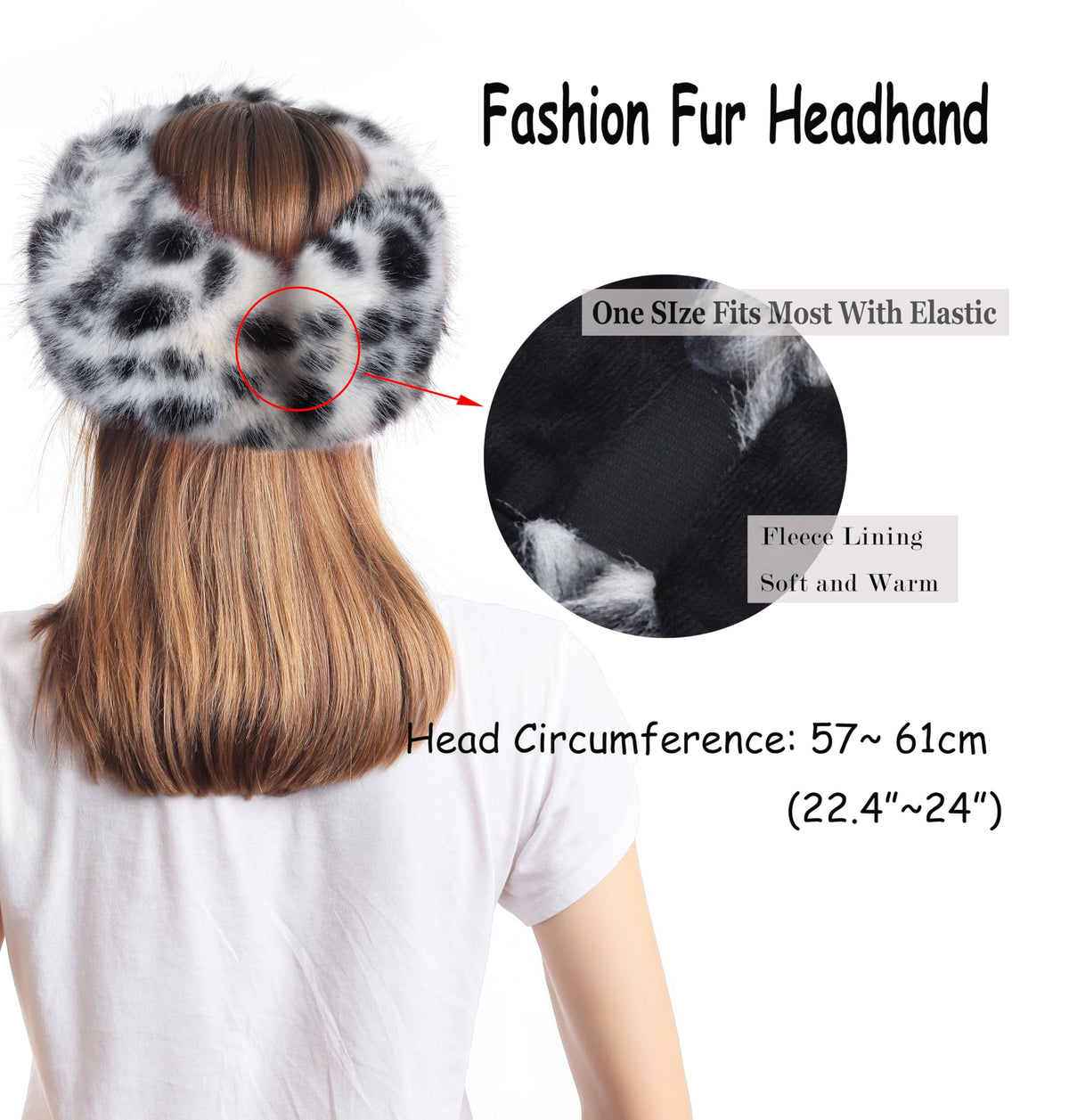 LA CARRIE Faux Fur Headband with Stretch Women's Winter Earwarmer Earmuff