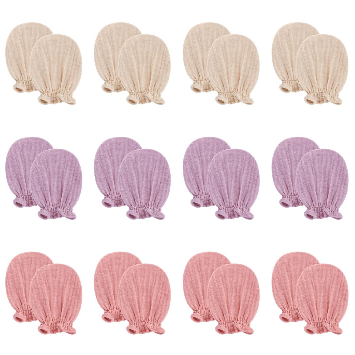 Pro Goleem Muslin Baby Mittens for Newborn, 100% Cotton No Scratch Soft Breathable Gloves for Boys and Girls 0-6 months