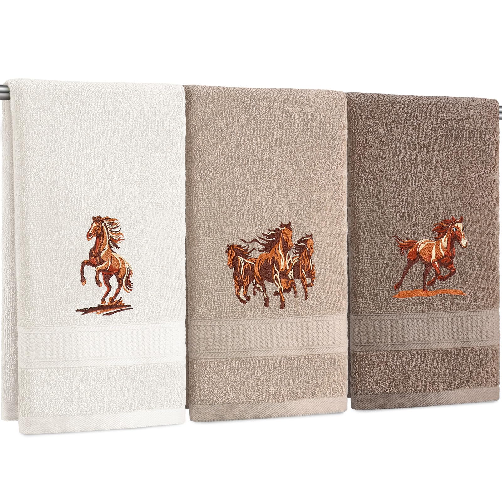 3 Pcs African Woman Hand Towels Black Girl African American Bathroom Home Decor Boho Decorative Farmhouse 100% Cotton Embroidered Towels for Bathroom Kitchen 13. 3 x 29. 5''