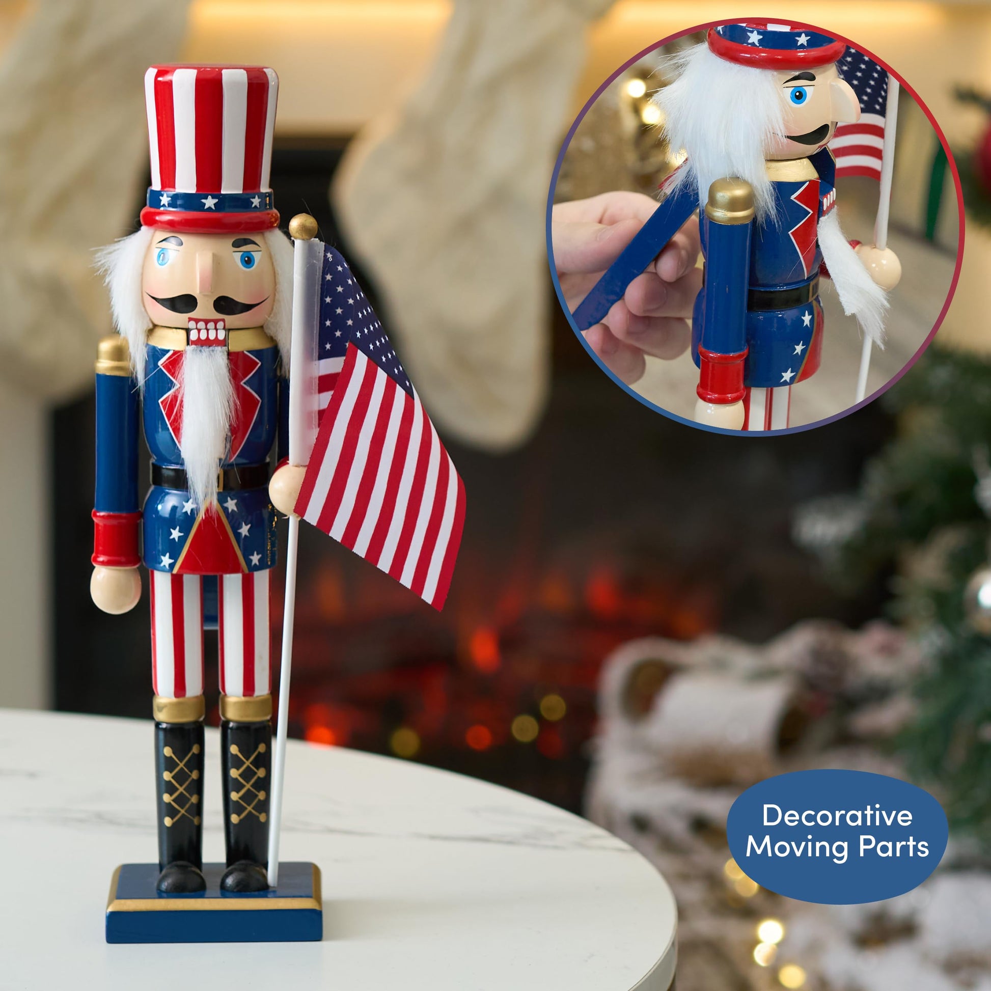 THE TWIDDLERS 12-Inch Wooden Nutcracker Christmas Decor African American King Soldier - Decorative Christmas Nutcracker Figures, Nutcracker Christmas Decorations, Cascanueces de Navidad with Gift Box