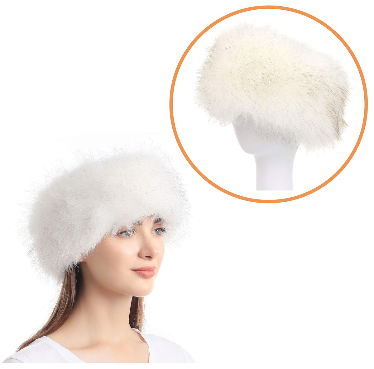 LA CARRIE Faux Fur Headband with Stretch Women's Winter Earwarmer Earmuff
