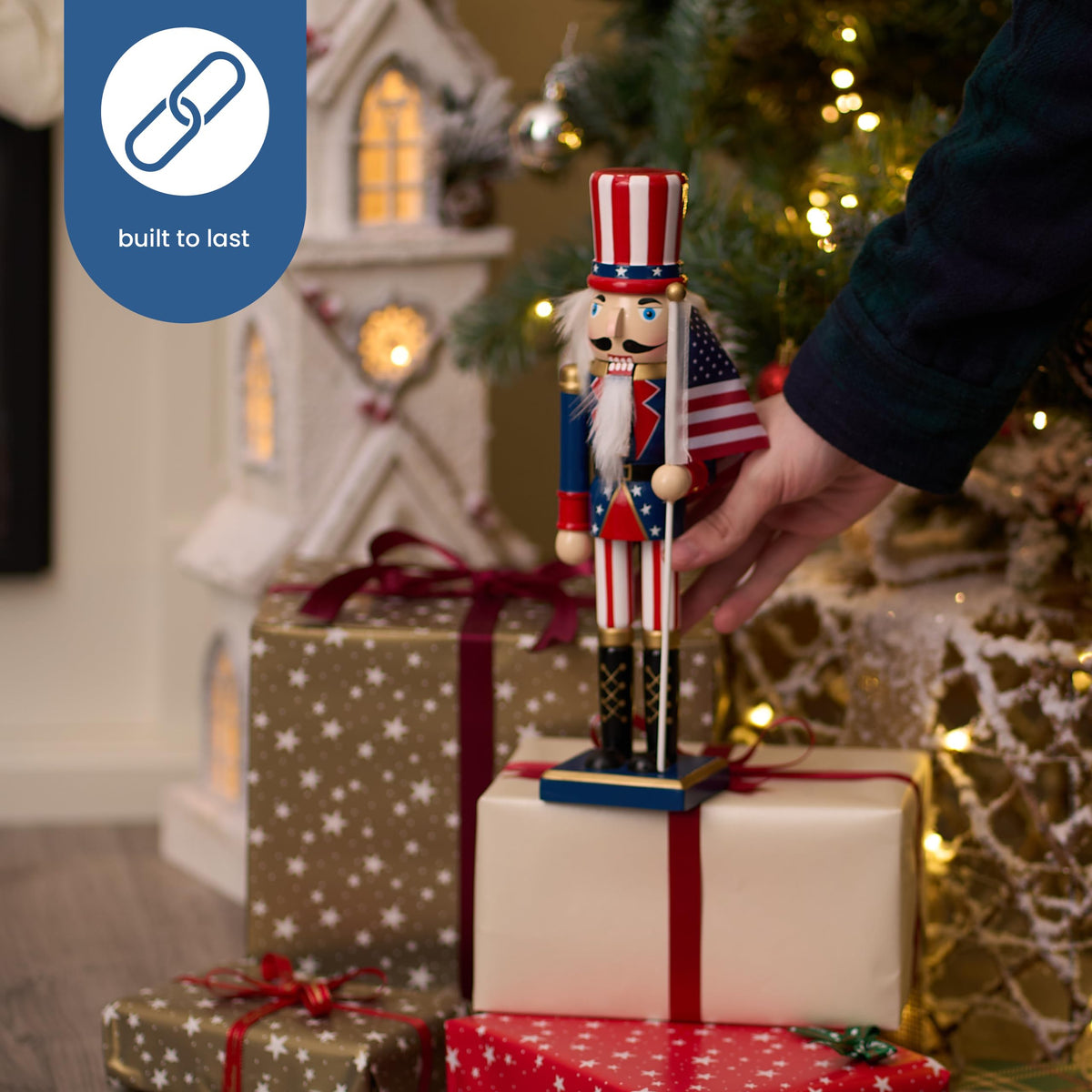 THE TWIDDLERS 12-Inch Wooden Nutcracker Christmas Decor African American King Soldier - Decorative Christmas Nutcracker Figures, Nutcracker Christmas Decorations, Cascanueces de Navidad with Gift Box