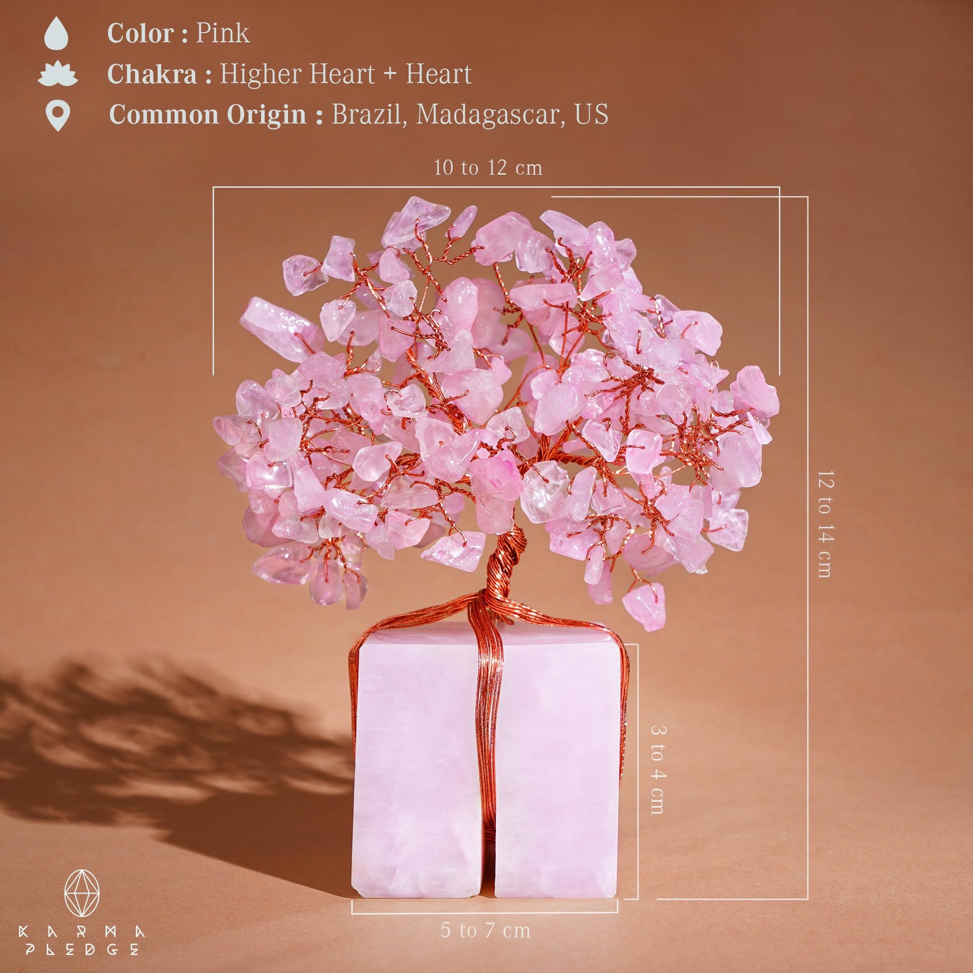 Rose Quartz Crystal Trees for Home Decor, Office Desk Decoration, Chakra Healing Crystals and Stone for Positive Energy, Money, Good Luck, Tree of Life Spiritual Birthday Gifts for Women and Mom