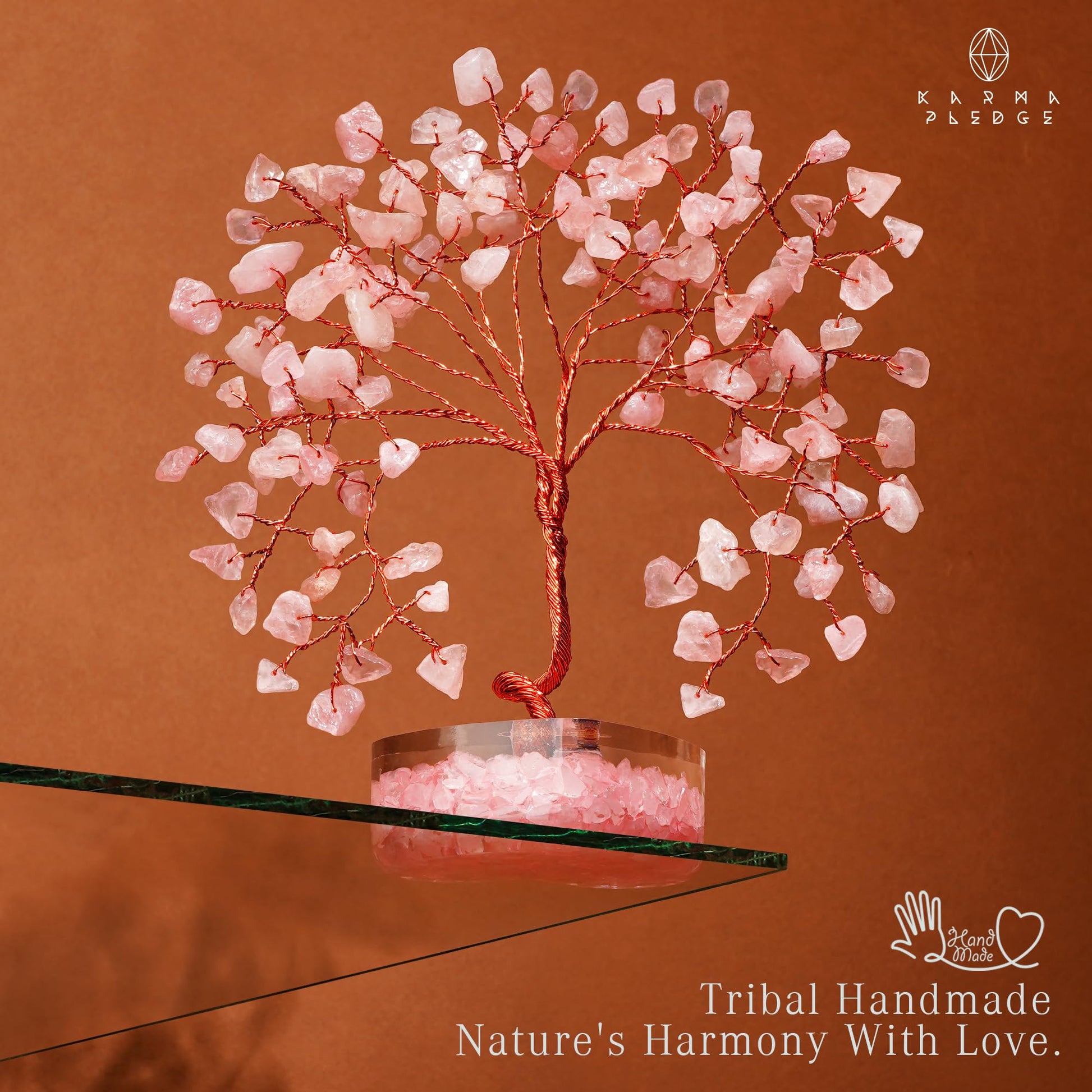 Rose Quartz Crystal Trees for Home Decor, Office Desk Decoration, Chakra Healing Crystals and Stone for Positive Energy, Money, Good Luck, Tree of Life Spiritual Birthday Gifts for Women and Mom