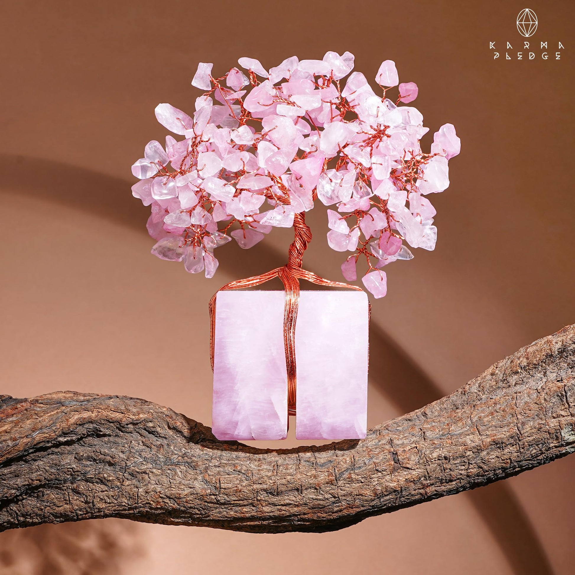 Rose Quartz Crystal Trees for Home Decor, Office Desk Decoration, Chakra Healing Crystals and Stone for Positive Energy, Money, Good Luck, Tree of Life Spiritual Birthday Gifts for Women and Mom