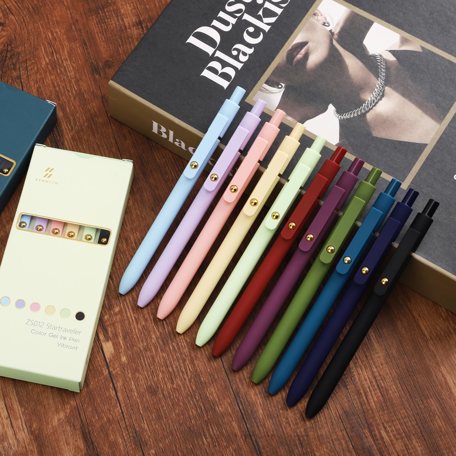 Ddaowanx Colored Gel Pens, 0.5mm Fine Point Retractable,Colorful Pens for Journaling,School Supplies, Gifts for Nurse and Teens, Stockings Stuffers for Women(6Pcs-Aesthetic Colors)