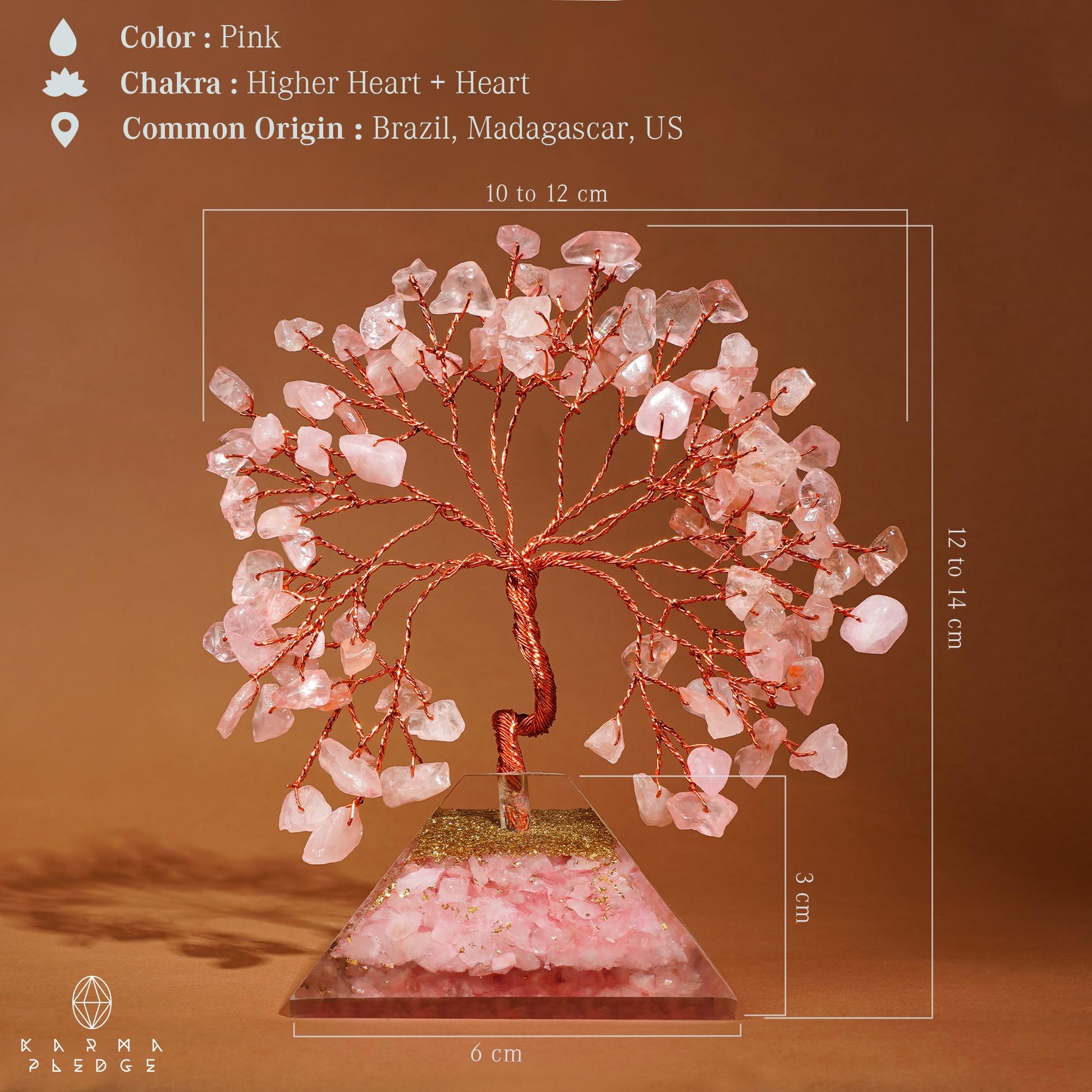 Rose Quartz Crystal Trees for Home Decor, Office Desk Decoration, Chakra Healing Crystals and Stone for Positive Energy, Money, Good Luck, Tree of Life Spiritual Birthday Gifts for Women and Mom