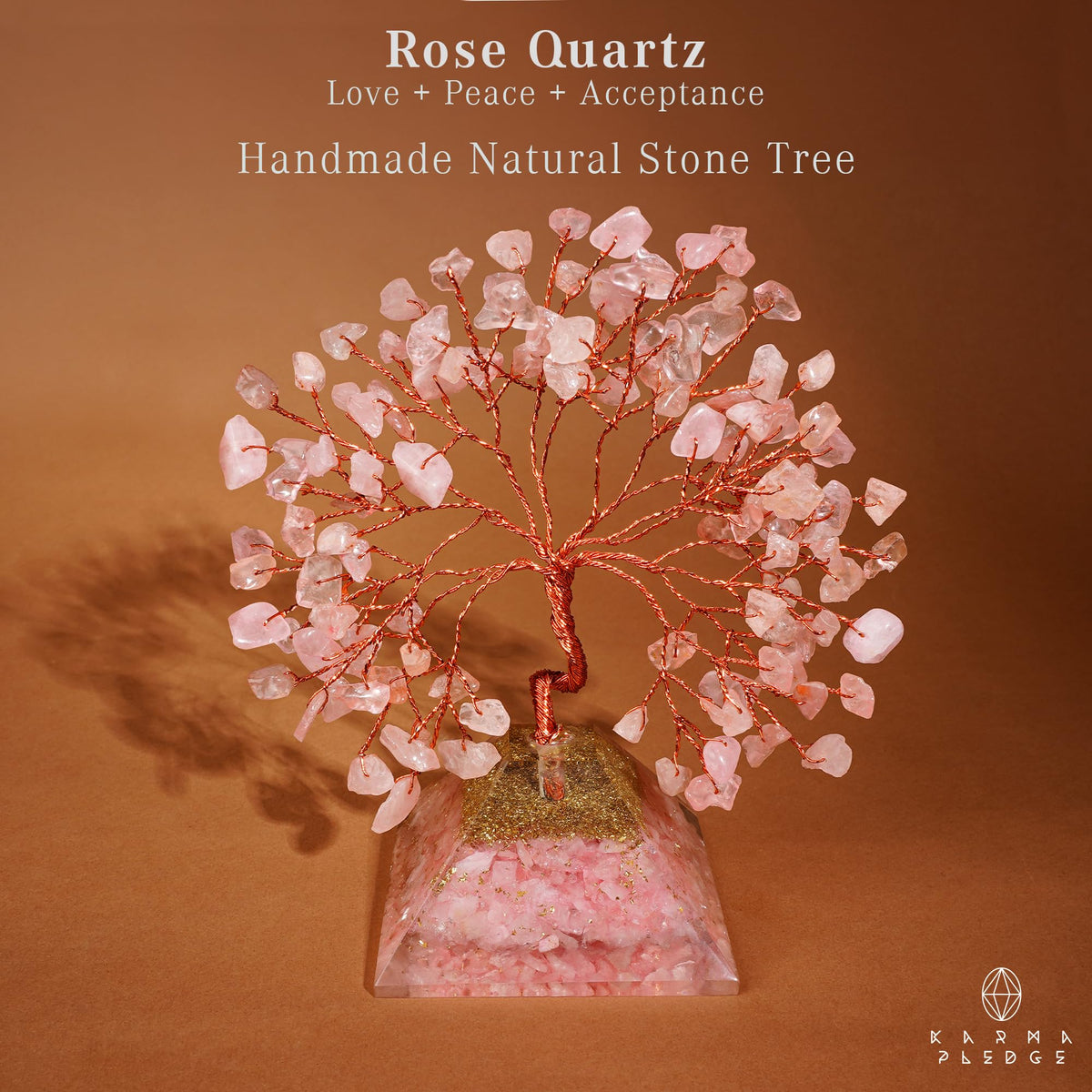 Rose Quartz Crystal Trees for Home Decor, Office Desk Decoration, Chakra Healing Crystals and Stone for Positive Energy, Money, Good Luck, Tree of Life Spiritual Birthday Gifts for Women and Mom