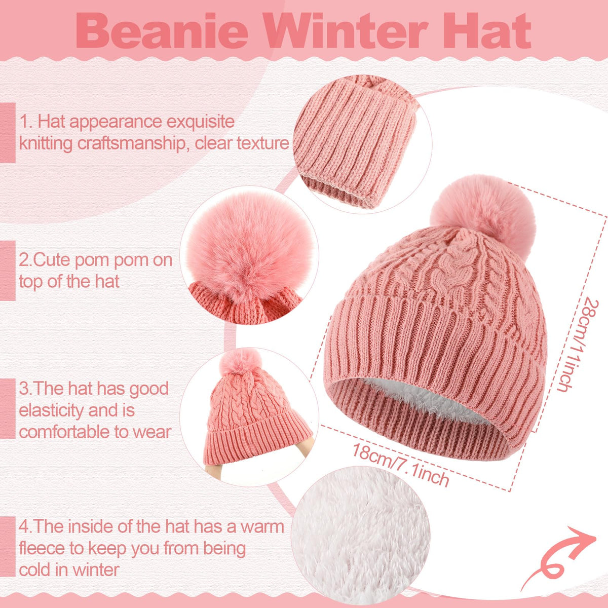 Geyoga 6 Pcs Winter Warm Set for Women Warm Beanies Hats Touchscreen Gloves Long Scarf Ear Muffs Socks Winter Gifts for Women