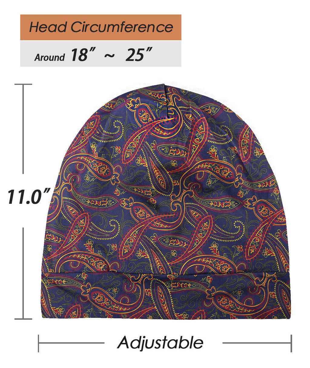 Adjustable Satin Lined Sleep Cap for Dreadlocks Curly Hair Large Head-Stay On Overnight