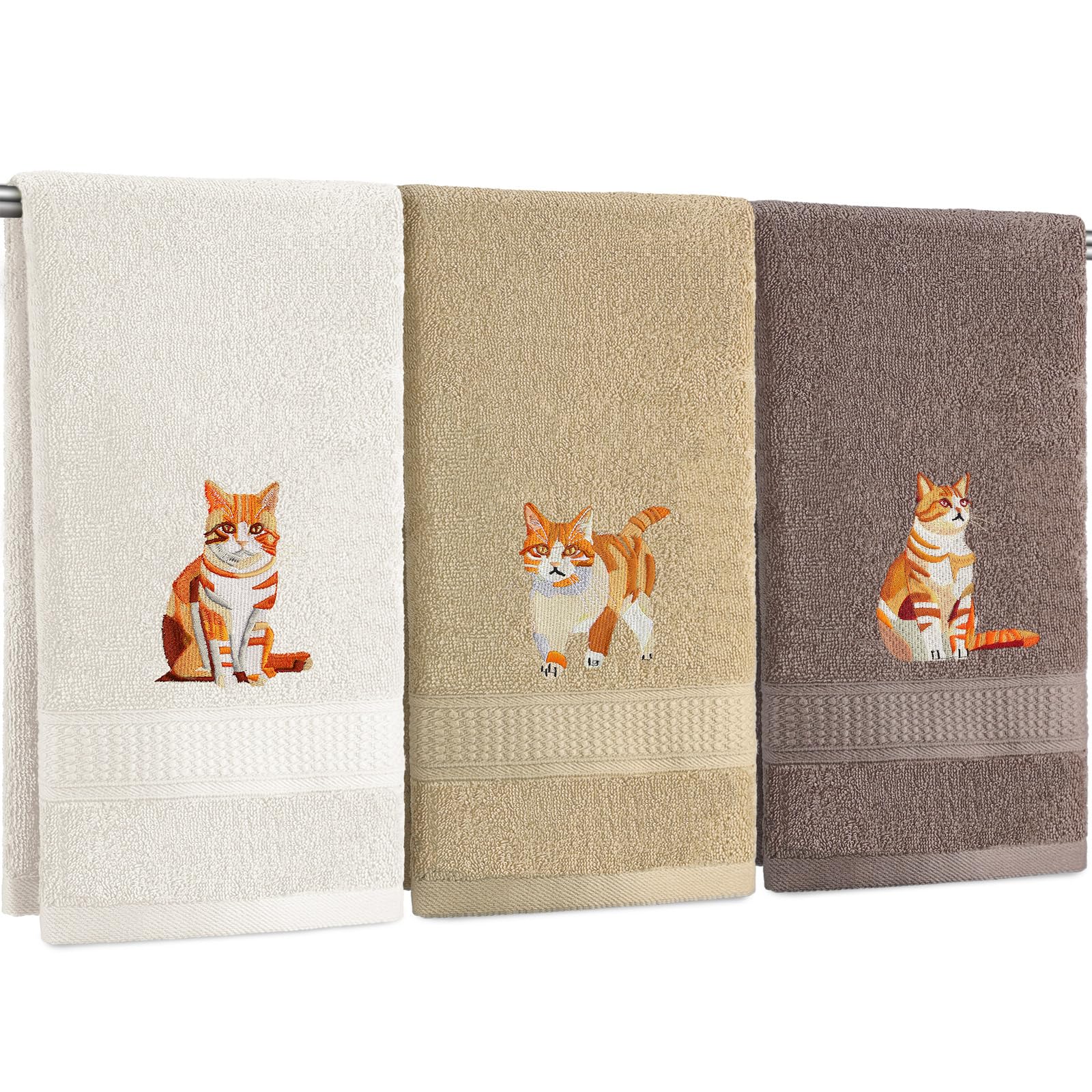 3 Pcs African Woman Hand Towels Black Girl African American Bathroom Home Decor Boho Decorative Farmhouse 100% Cotton Embroidered Towels for Bathroom Kitchen 13. 3 x 29. 5''