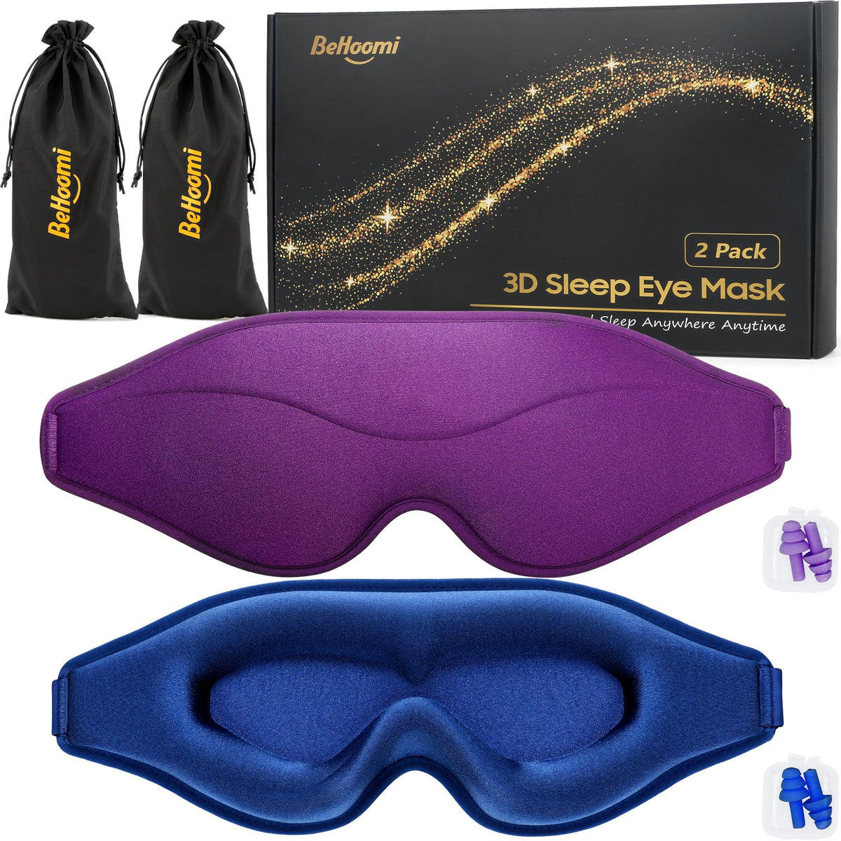 Sleep Mask, Premium Eye Mask for Sleeping, Total Blackout, Super Soft Comfort, Adjustable Fit, Upgraded 3D Ergonomic Designed Sleeping Mask for Home, Office, Travel, Meditation, Yoga, Pink