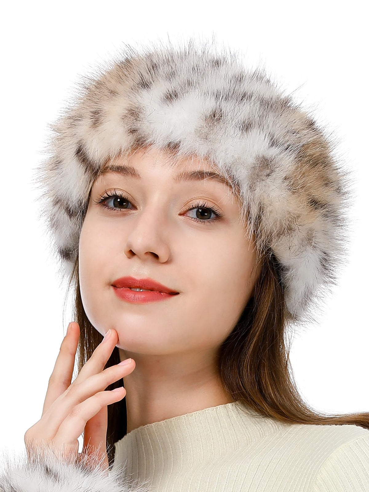 LA CARRIE Faux Fur Headband with Stretch Women's Winter Earwarmer Earmuff