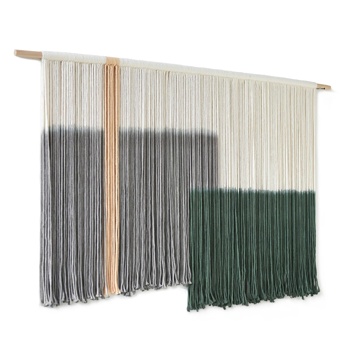 Flber Macrame Wall Hanging Tie-Dye Geometric Decor Large Scale Wall Art Statement Bohemian Yarn Tapestry Home Wall Decor 59''W*35''L