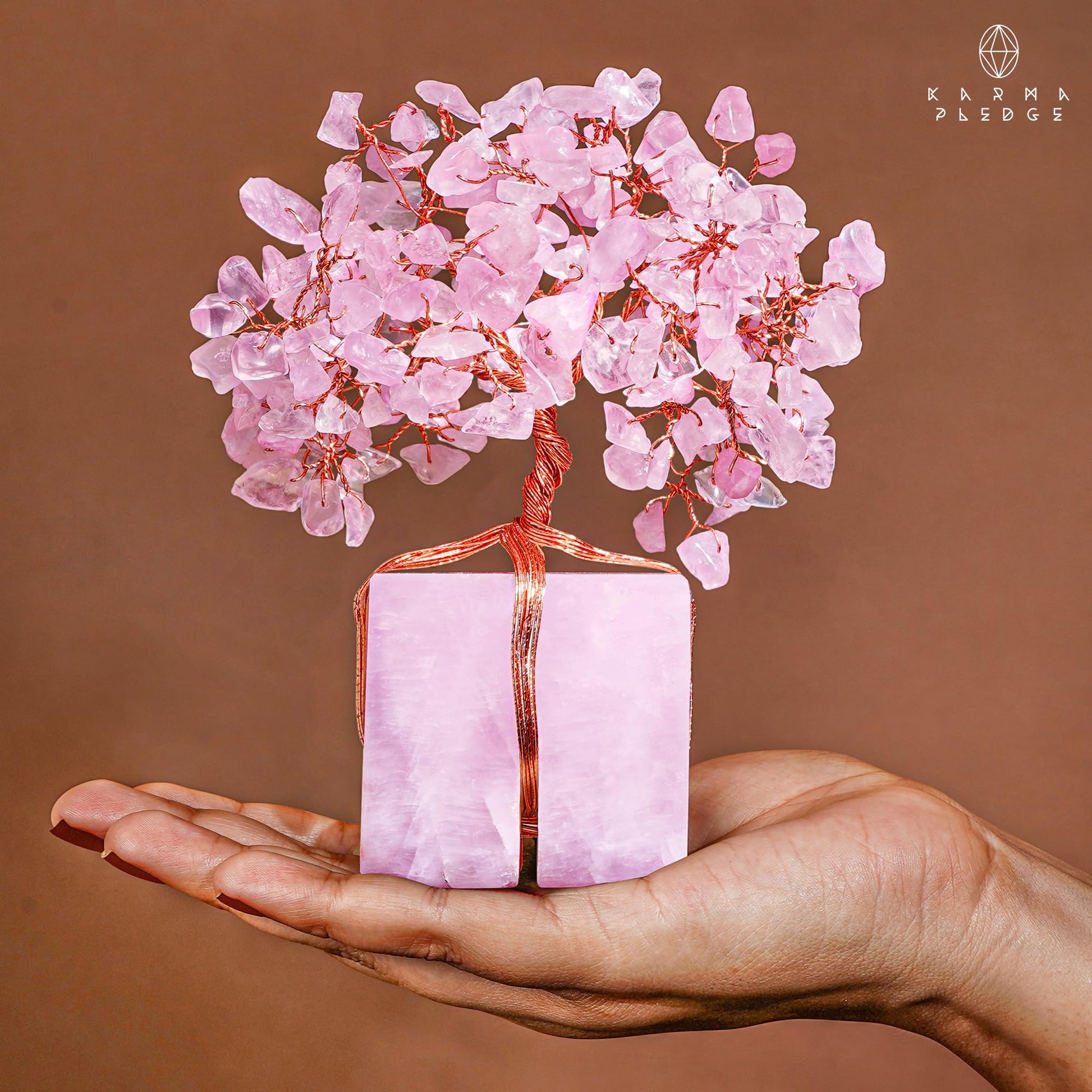 Rose Quartz Crystal Trees for Home Decor, Office Desk Decoration, Chakra Healing Crystals and Stone for Positive Energy, Money, Good Luck, Tree of Life Spiritual Birthday Gifts for Women and Mom