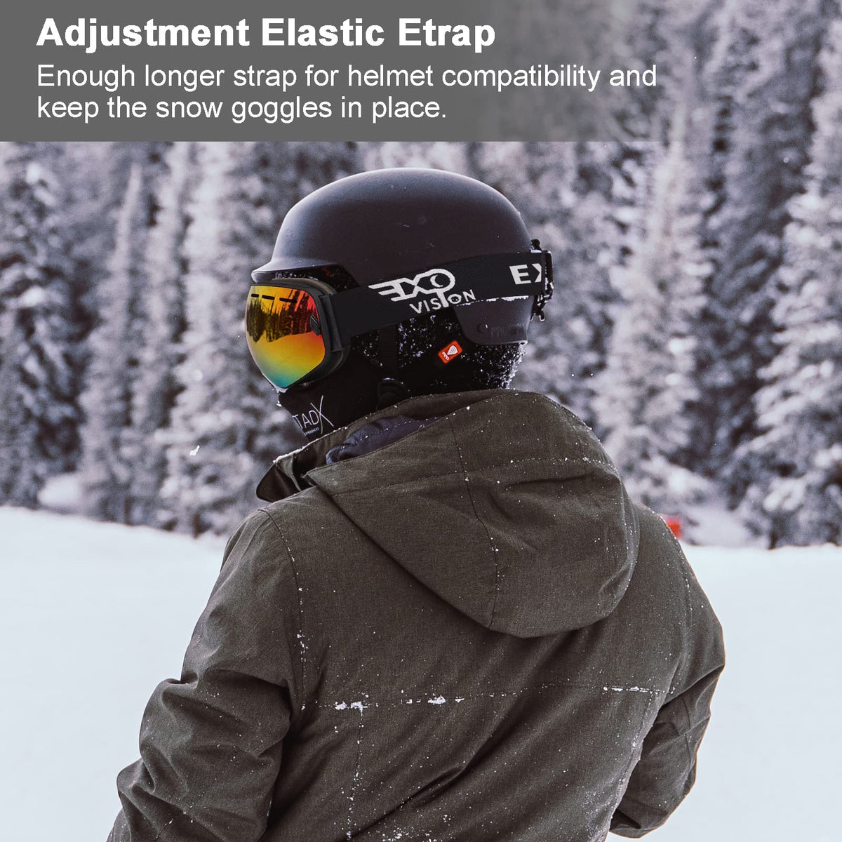 EXP VISION Snowboard Ski Goggles Men Women Youth, Anti Fog OTG Winter Snow Goggles Spherical Detachable Lens
