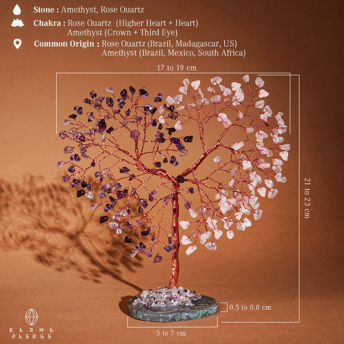 Crystal Tree of Life 7 Chakra Healing Crystals Trees for Home Decor, Office Desk Decor, Boho Decor, Handmade Bonsai Trees for Positive Energy, Money, Good Luck Birthday Gifts for Women, Mom
