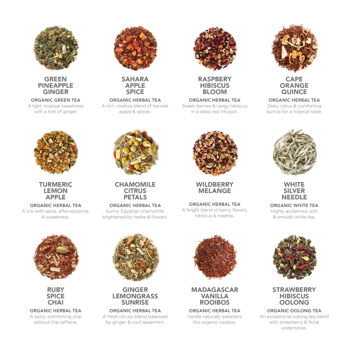 Teabloom - World's Finest Pyramid Tea Collection, 24 Varieties of USDA Certified Organic & Kosher Teas - Black Tea, Green Tea, White Tea, Oolong Tea, and Herbal/Fruit Tea Blends