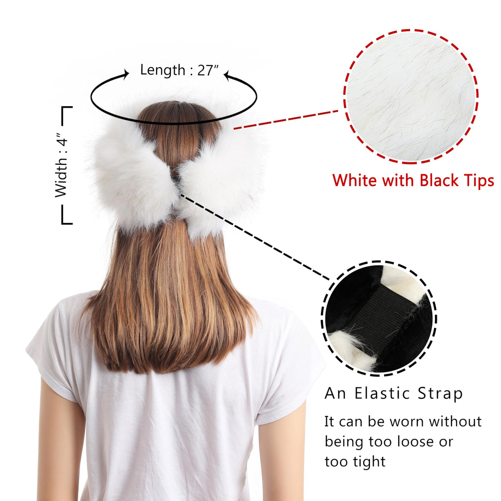 LA CARRIE Faux Fur Headband with Stretch Women's Winter Earwarmer Earmuff