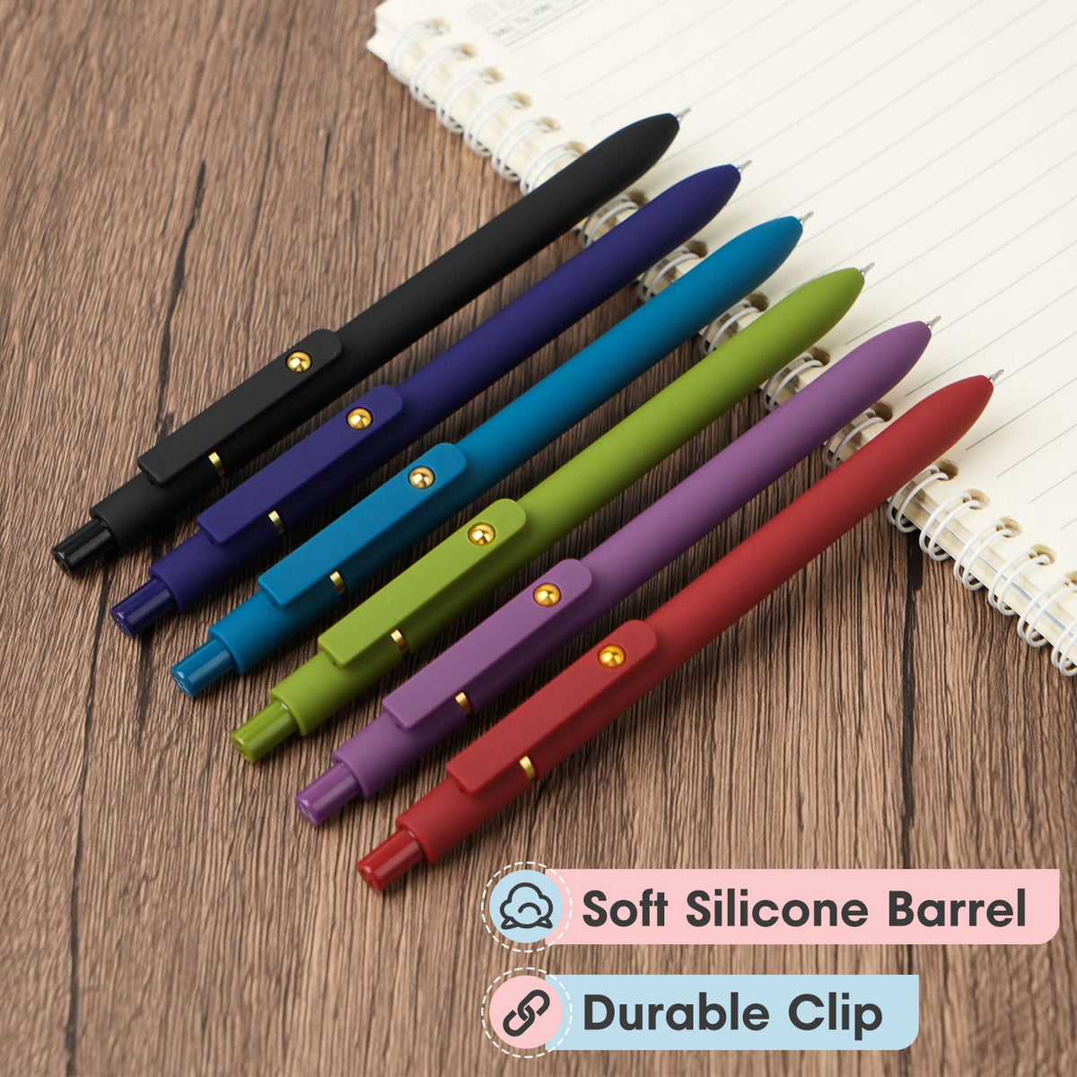 Ddaowanx Colored Gel Pens, 0.5mm Fine Point Retractable,Colorful Pens for Journaling,School Supplies, Gifts for Nurse and Teens, Stockings Stuffers for Women(6Pcs-Aesthetic Colors)