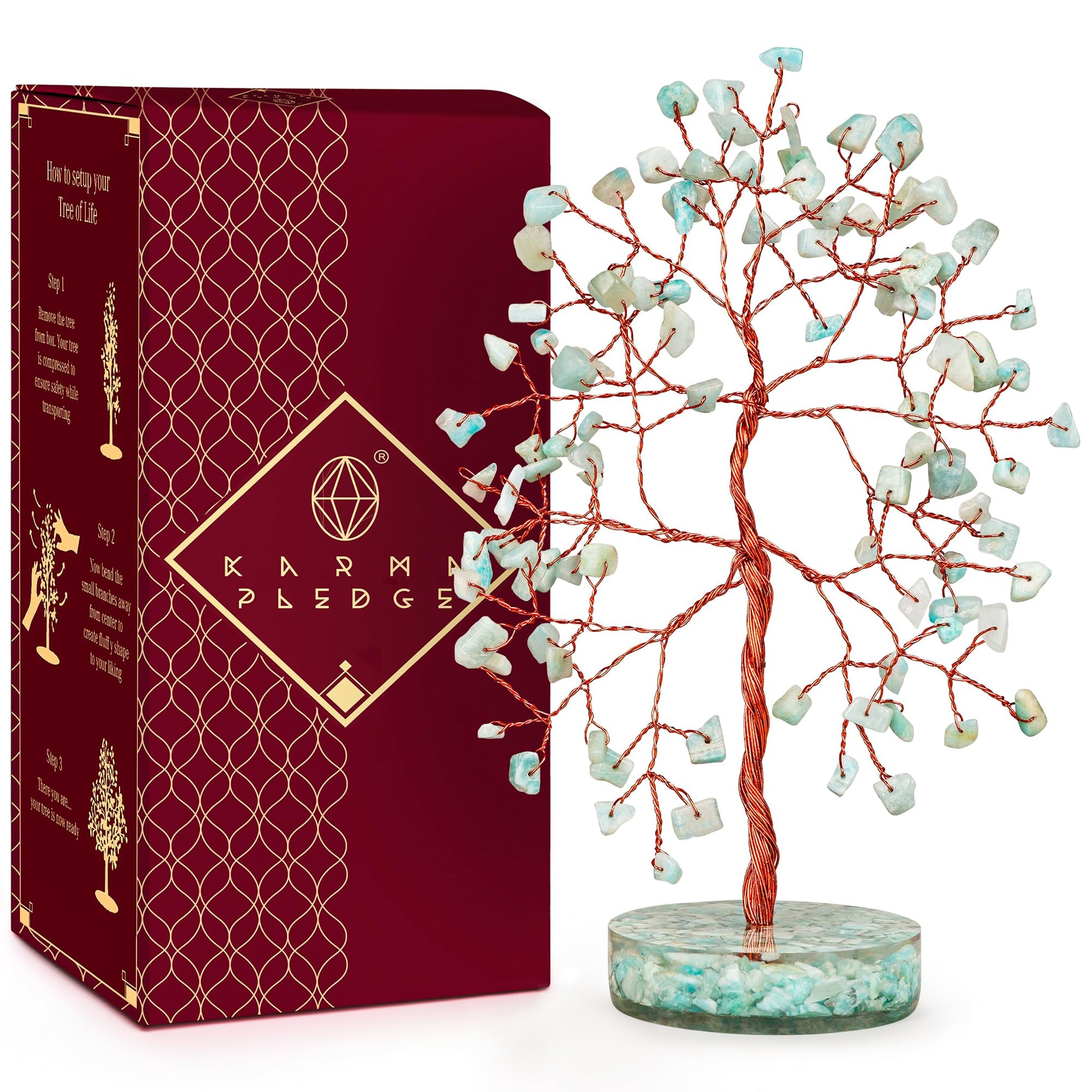 Rose Quartz Crystal Trees for Home Decor, Office Desk Decoration, Chakra Healing Crystals and Stone for Positive Energy, Money, Good Luck, Tree of Life Spiritual Birthday Gifts for Women and Mom