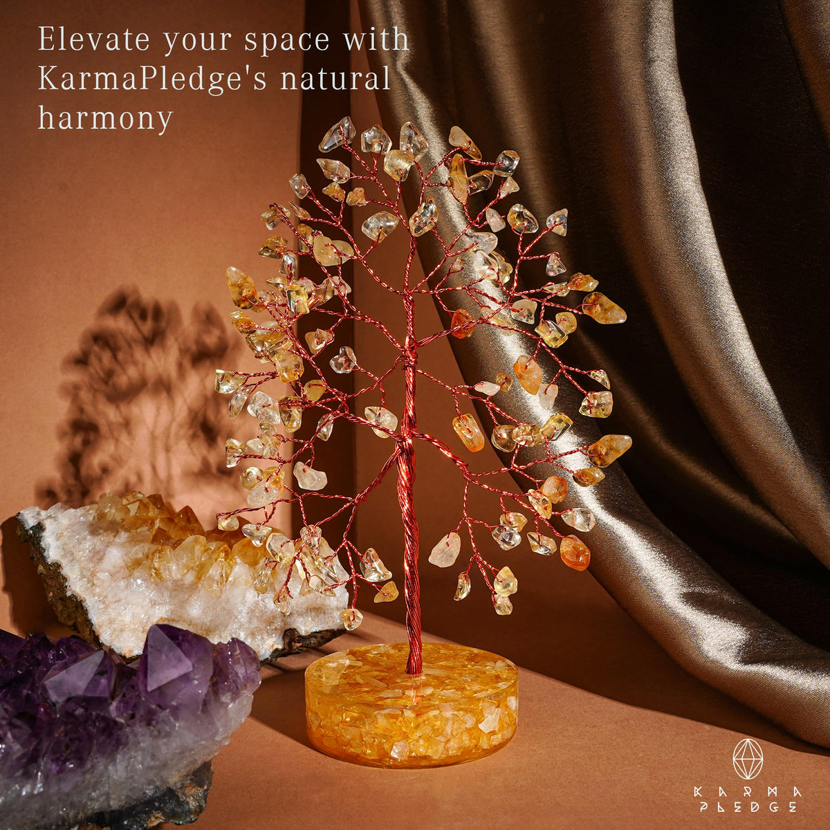 Rose Quartz Crystal Trees for Home Decor, Office Desk Decoration, Chakra Healing Crystals and Stone for Positive Energy, Money, Good Luck, Tree of Life Spiritual Birthday Gifts for Women and Mom