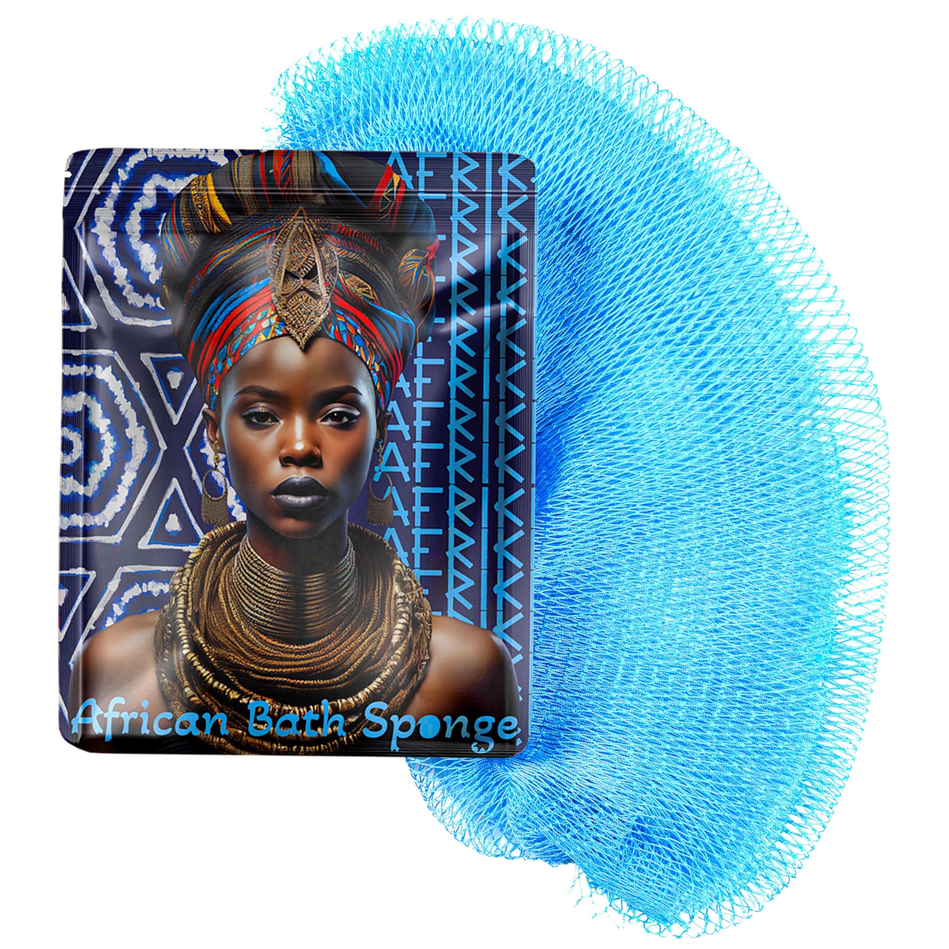 AFRIKI African Net Sponge – Exfoliating Body Scrubber, Black Owned & Rooted in Africa, All Skin Types | 45 in Long