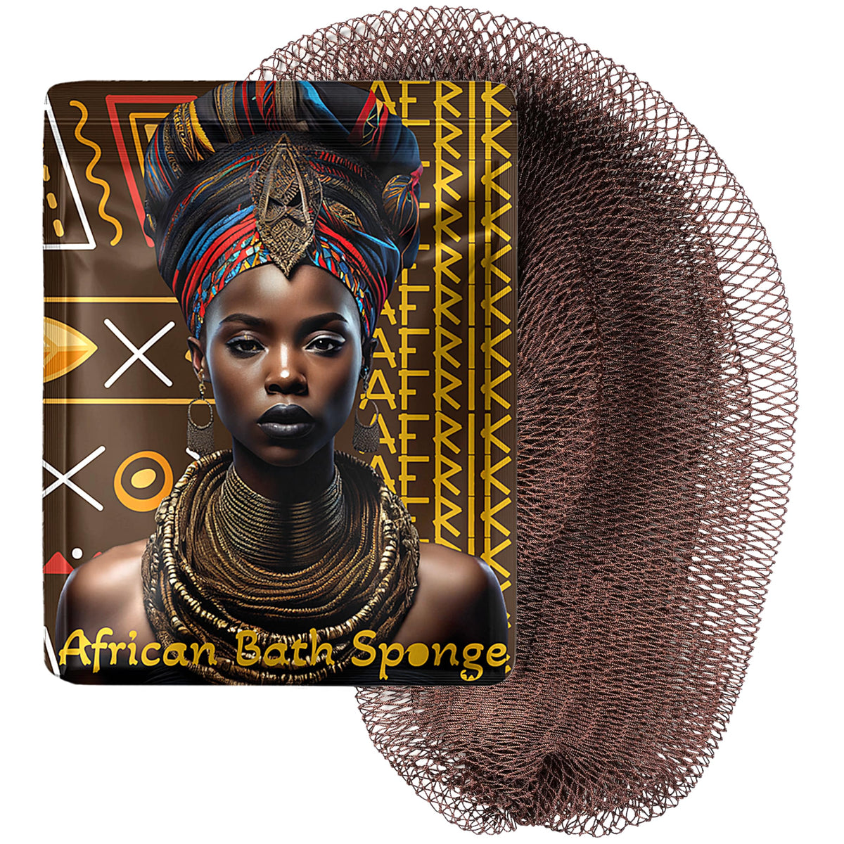 AFRIKI African Net Sponge – Exfoliating Body Scrubber, Black Owned & Rooted in Africa, All Skin Types | 45 in Long