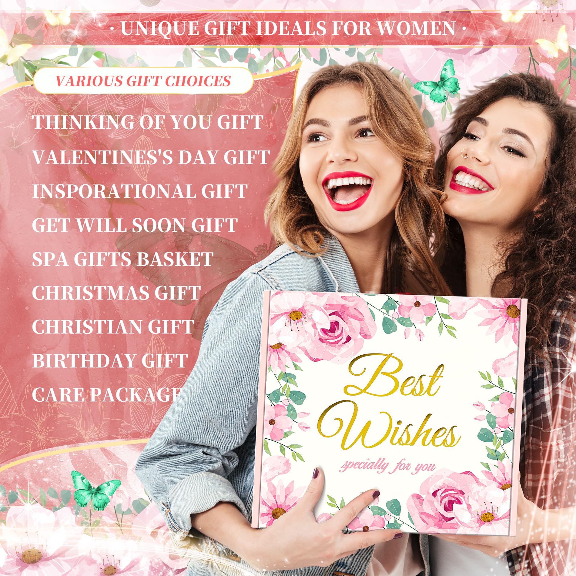 14PCS Christian Gifts for Women Faith, Inspirational Gifts for Women,Spiritual Religious Catholic Baptism Gifts,Get Well Soon Gifts w/ Blanket Mothers Day Gifts for Mom Wife, Girlfriend,Sister