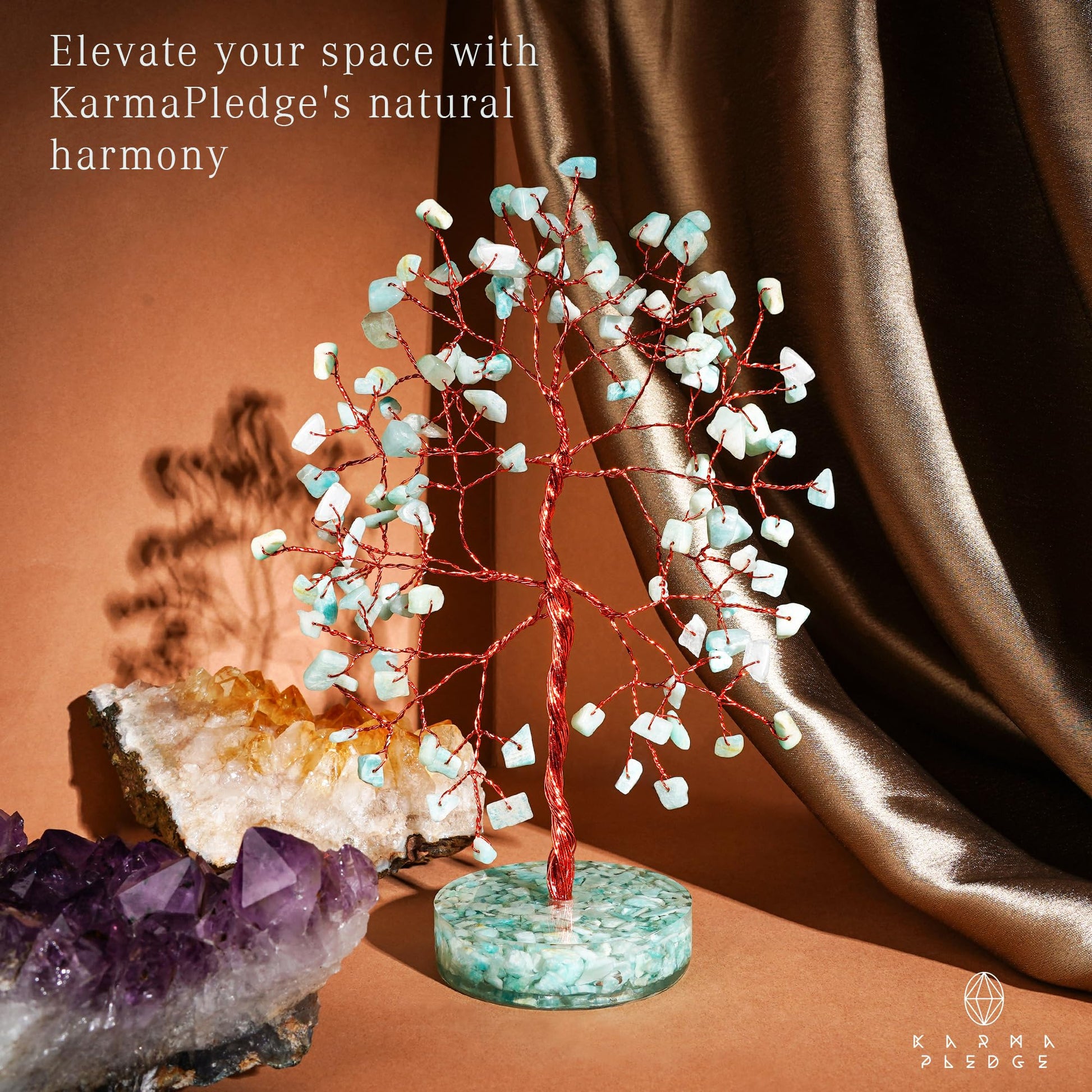 Rose Quartz Crystal Trees for Home Decor, Office Desk Decoration, Chakra Healing Crystals and Stone for Positive Energy, Money, Good Luck, Tree of Life Spiritual Birthday Gifts for Women and Mom