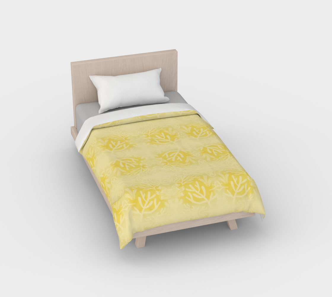 Golden Sunshine Coral Duvet