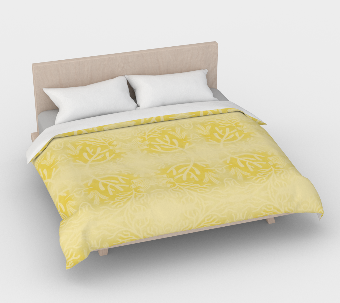 Golden Sunshine Coral Duvet