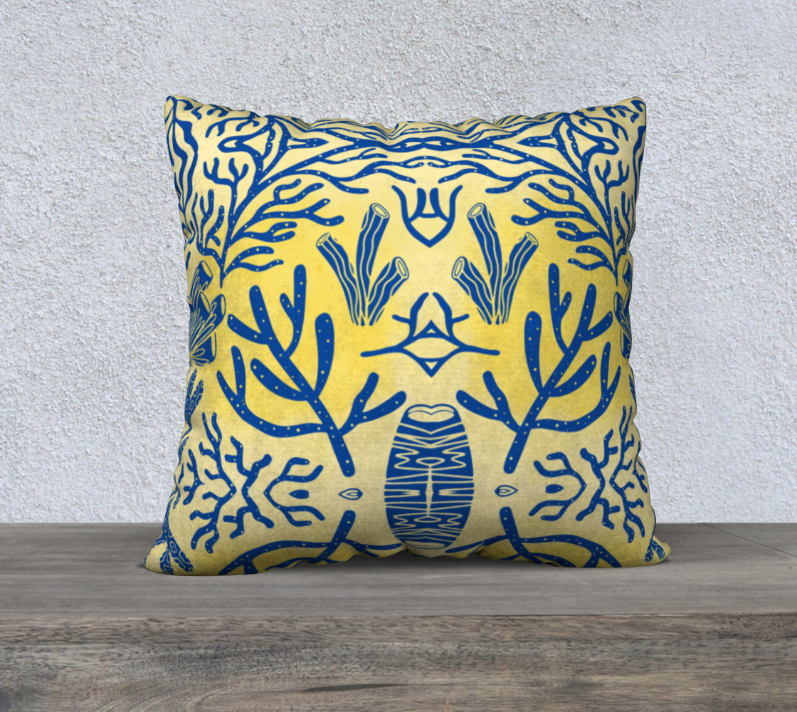 Sunshine Blues Coral Pillowcase