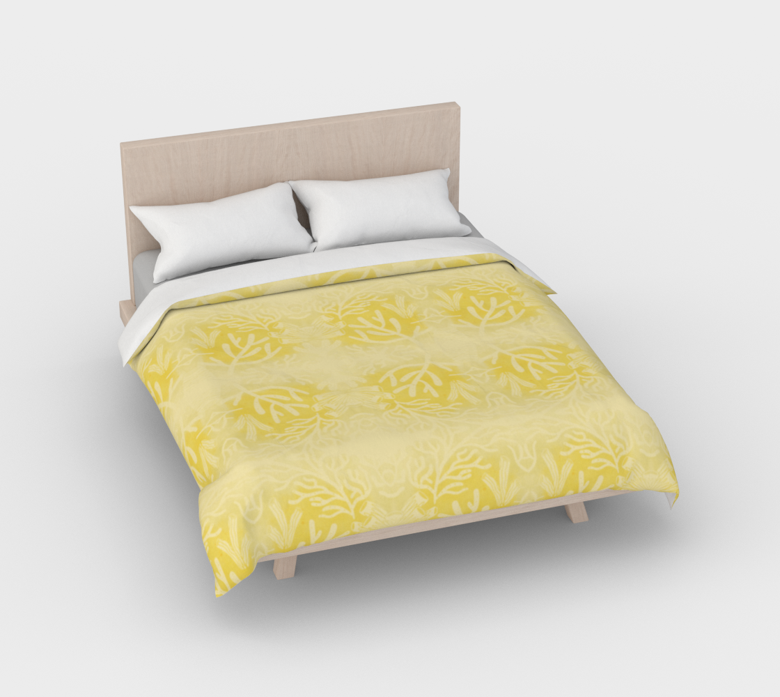 Golden Sunshine Coral Duvet