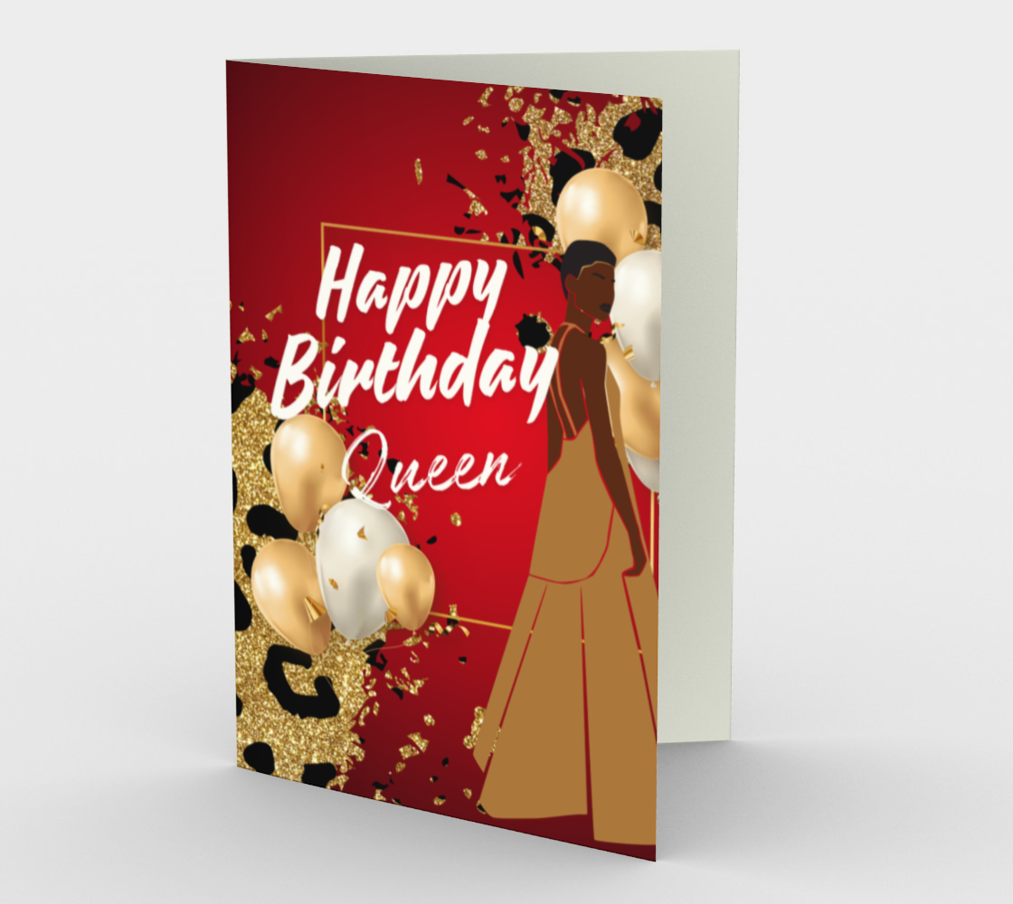 Happy Birthday Queen Greeting Card- Blank Greeting Card