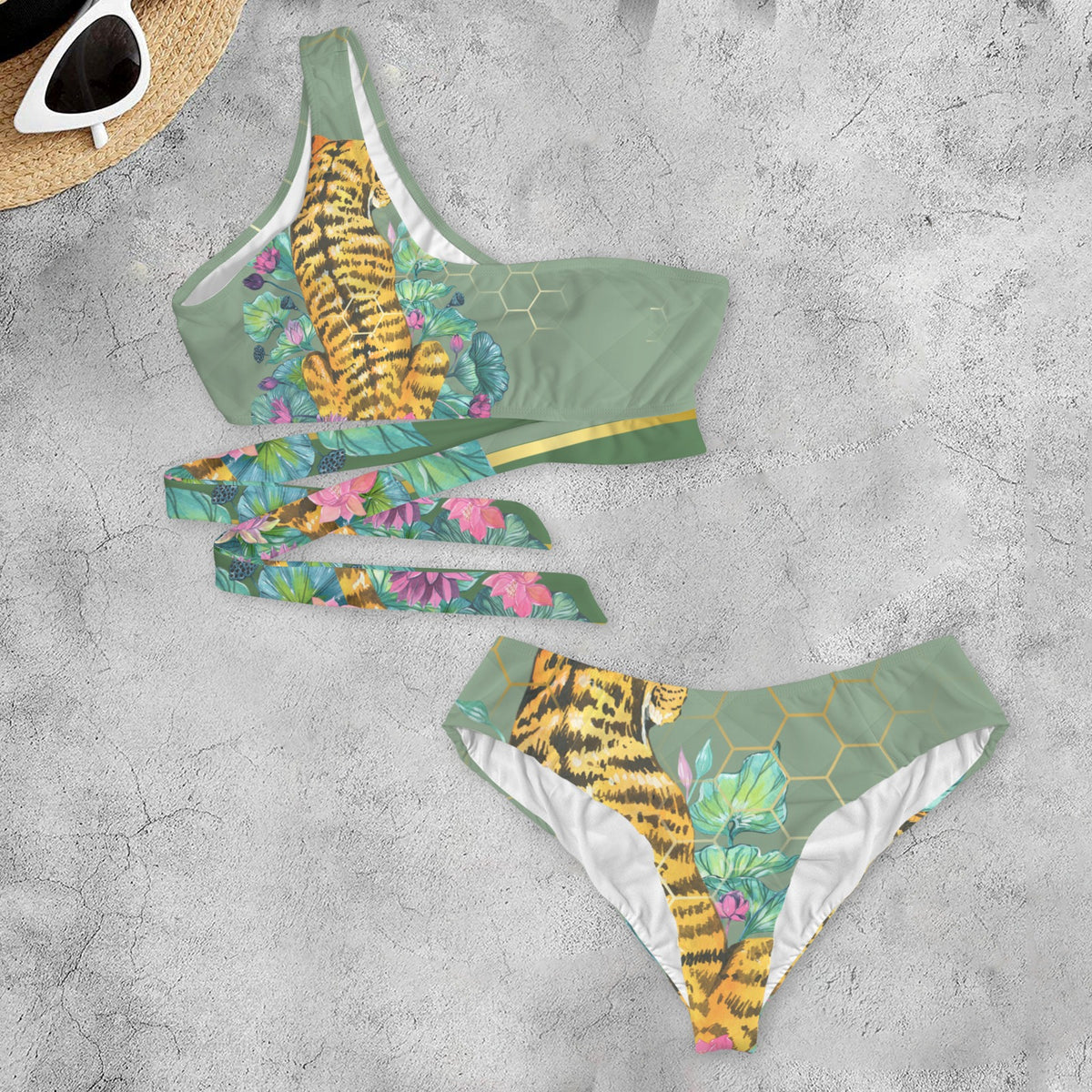 Wild Chyld Asymmetrical Side Tie Two Piece Bikini